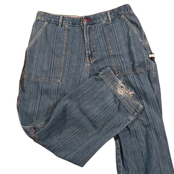 Tommy Hilfiger cargo jeans wide leg size 36x32 - Picture 1 of 6